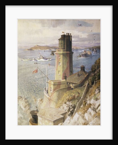 Convoy arriving off St Anthony's lighthouse, Falmouth by John Platt