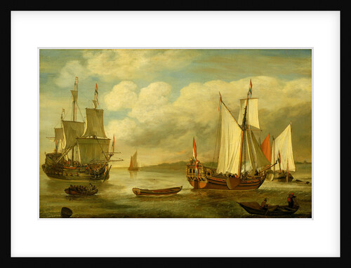 A Dutch states yacht by Lieve Pietersz Verschuier