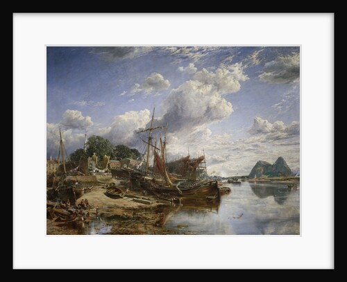Gabbarts and iron-ship yard, Dumbarton by Samuel Bough