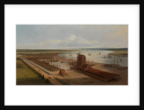 The Mast house and Brunswick dock at Blackwall by William Daniell