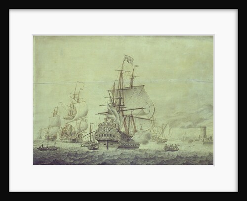 Dutch and English ships arriving at Naples by Cornelis Bouwmeester