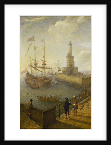 A Spanish three-decker at anchor off Naples by Abraham Willaerts