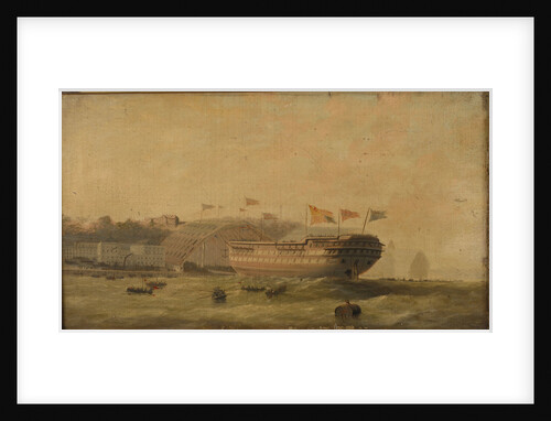 Launch of a ship at Plymouth by Unknown