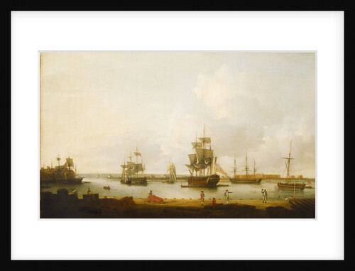 Ships off the gun wharf at Portsmouth, 1770 by Dominic Serres the Elder