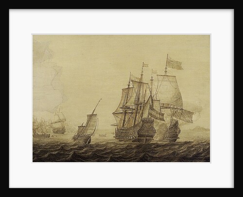 Action between Dutch and English ships by Heerman Witmont