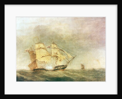 HMS 'Pique' carrying away her rudder by John Christian Schetky