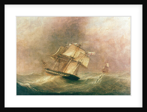HMS 'Pique' in a gale during her return to England by John Christian Schetky