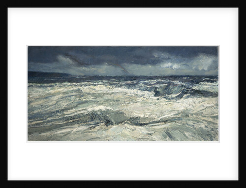 Rain, rainbow and stormy seas by Peter Godfrey Coker