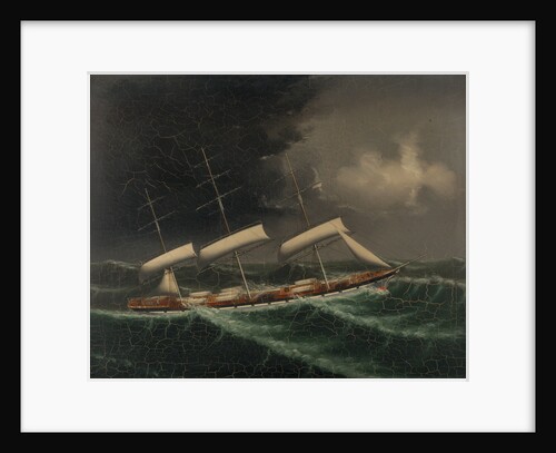 The coolie ships 'Mersey' (1894) and 'Volga II' (1892) in a gale by Chinese School