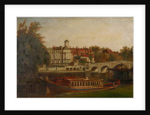 A city livery company barge on the Thames at Richmond by British School