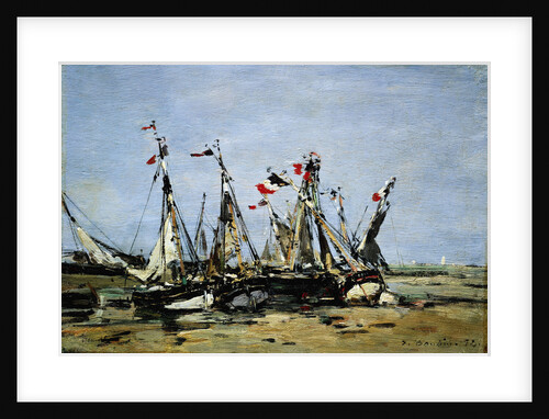 Trouville, awaiting the tide by Eugene Louis Boudin