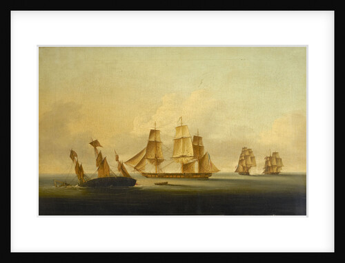 End of the action between HMS 'Arrow' and 'Acheron' and the French frigates 'Hortense' and 'Incorruptible' by Francis Sartorius