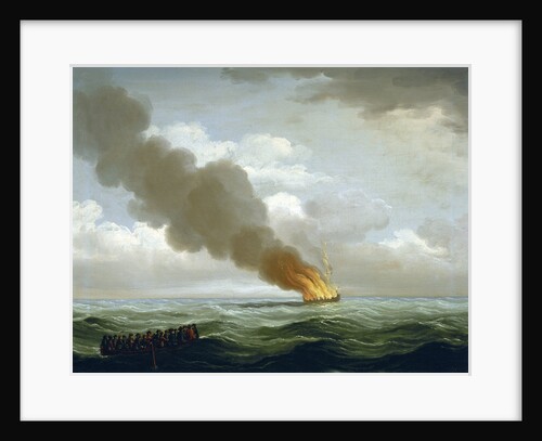 The Luxborough galley burnt nearly to the water, 25 June 1727 by John Cleveley
