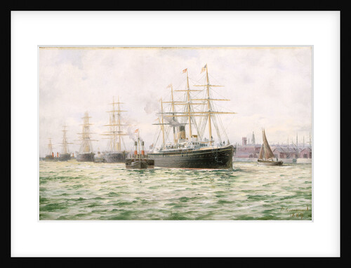 The White Star Line steamship 'Adriatic' leaving Liverpool by George Parker Greenwood