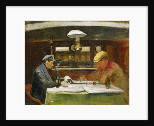 The Birkdale', showing the saloon with captain and mate by John Everett