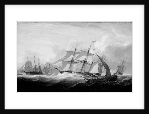 HMS 'Columbine' and other vessels off Lisbon by John Christian Schetky