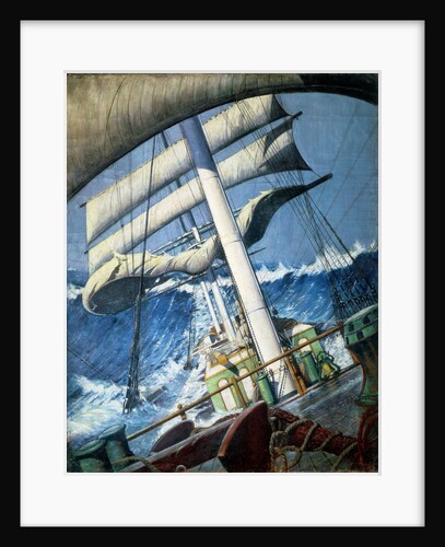 The deck of the barque 'Endymion' in a heavy sea by John Everett