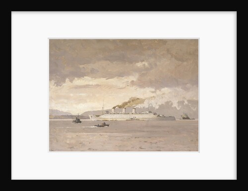 The passenger liner 'Queen Mary' raising steam by Norman Wilkinson