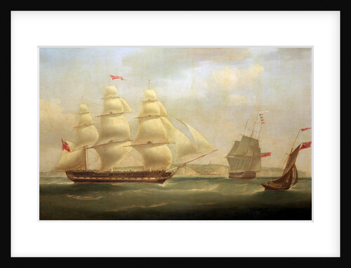 The East Indiaman 'Roxburgh Castle' with the ship 'Sir Edward Paget' off Dover by William John Huggins
