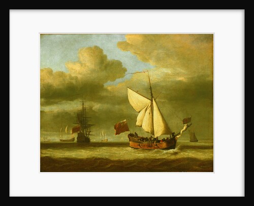 The yacht 'Royal Escape' close-hauled in a breeze by Willem Van de Velde the Younger
