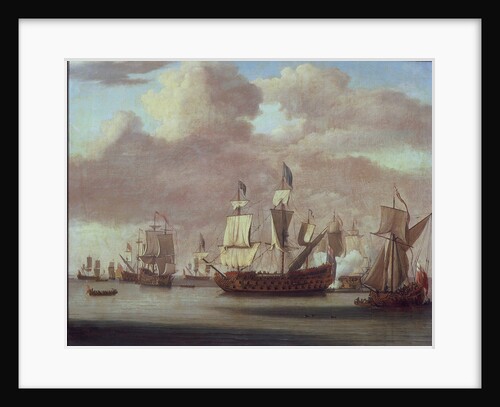 Calm: HMS 'Royal James', a royal yacht and other shipping by Willem van de Velde the Elder