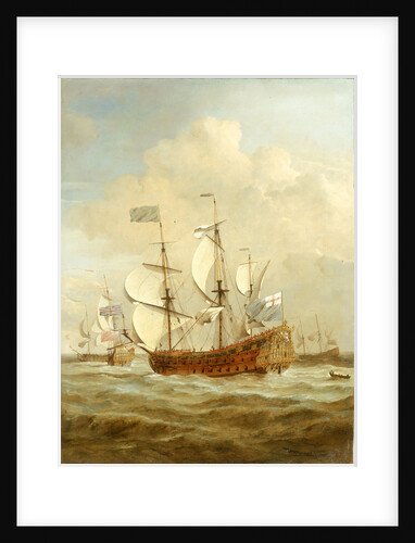 HMS 'Saint Andrew' at Sea in a moderate breeze by Willem Van de Velde the Younger