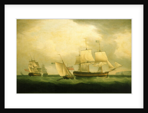 The cutter 'Mary Ann' and HMS 'Sylph' by Thomas Whitcombe