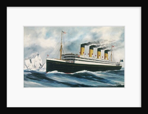 Passenger liner 'Titanic' (1912) under way in the North Atlantic, passing icebergs by Harry J. Jansen