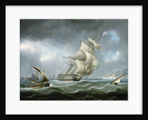 HMS 'Warrior' off the mouth of the river Tagus by Thomas Buttersworth