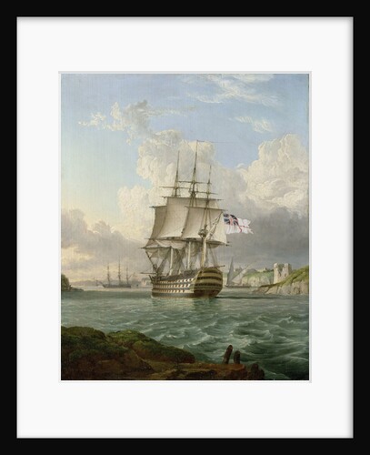 HMS 'Britannia' leaving a Mediterranean harbour by Robert Strickland Thomas