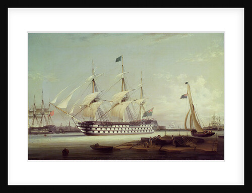 HMS 'Britannia' entering Portsmouth harbour by Robert Strickland Thomas