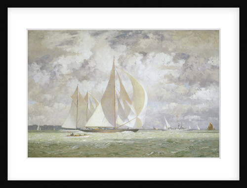 HMY 'Britannia' racing the yacht 'Westward' in the Solent, 1935 by Norman Wilkinson