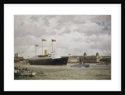 HMY 'Britannia' arriving at Greenwich, 15 May 1954 by Norman Wilkinson
