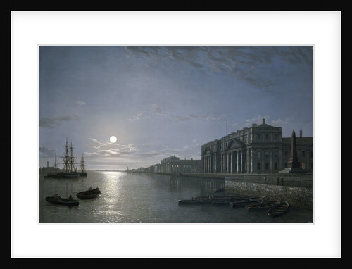 The Thames and Greenwich Hospital by moonlight by Henry Pether