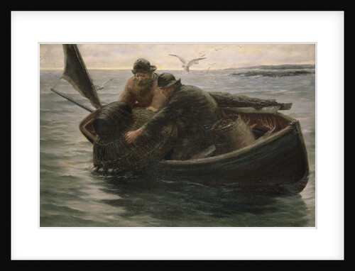 Hauling in the lobster pot by Herbert E. Butler