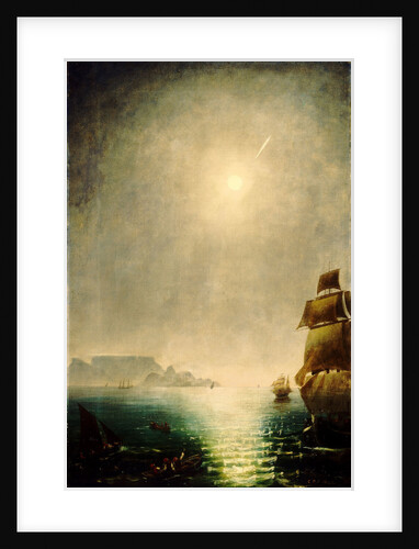 Moonlight view over Table Bay showing Halley's comet by Charles Piazzi Smyth