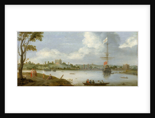 Greenwich Palace from the north east with a man-of-war by unknown