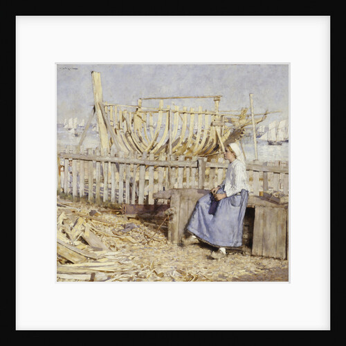 The boat builder's yard, Cancale, Brittany by Henry Herbert La Thangue