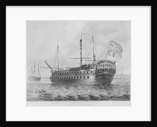 Captured French vessel 'Le Sans Pareil' at anchor in Portsmouth Harbour by Robert Livesay