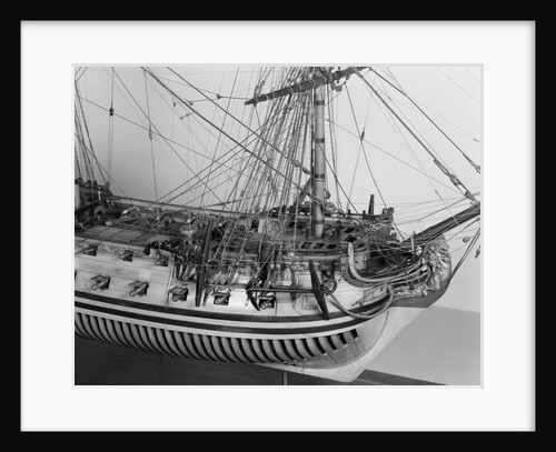 Rigging detail of a full hull model of the 'Yarmouth' (1745) by unknown