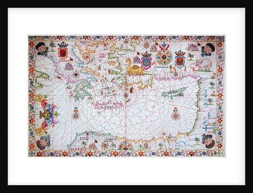 Chart of the Mediterrean, 17th century by Cavolini