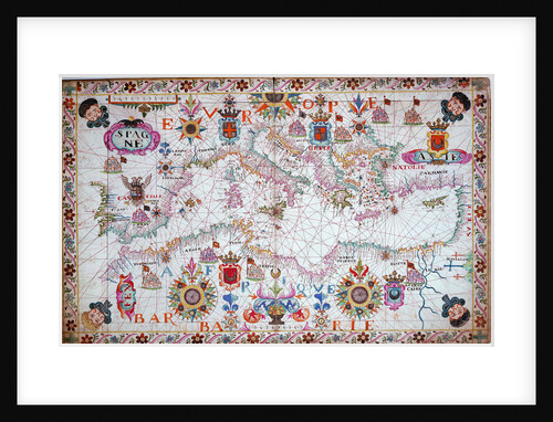 Chart of the entire Mediterrean, 17th century by Cavolini