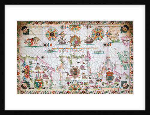 Chart of the western Mediterrean showing the north African and Spanish coasts, and the Atlantic, 17th century by Cavolini