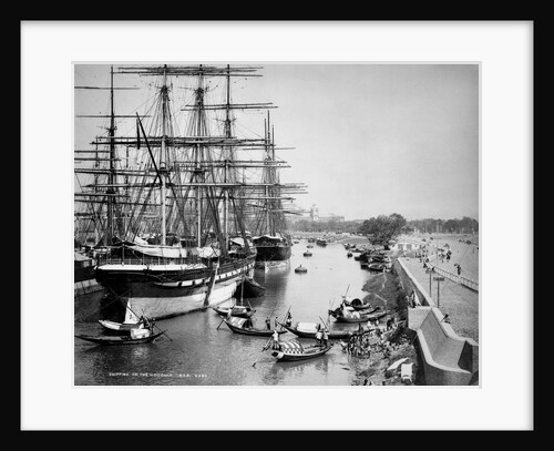 Sailing vessels moored on the River Hooghly at Calcutta by Unknown