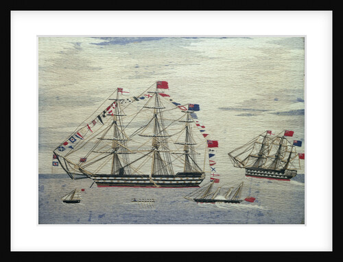 A warship at anchor by Charles Weeden