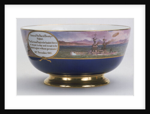 Minton china bowl, 1918, commemorating the surrender of the German High Seas Fleet by Minton