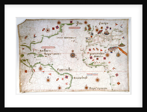 Portulan chart of the Atlantic by Pedro Reinel