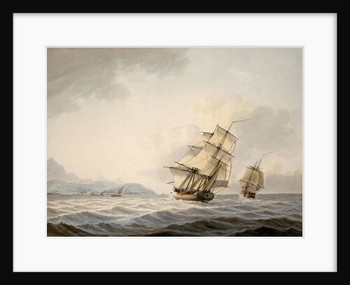 'Resolution' and 'Discovery' off the coast of Tahiti by Samuel Atkins