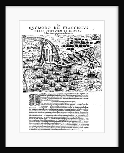 Attack on Santiago, 27 November 1585 by Theodore de Bry