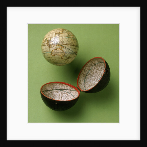 Terrestrial and celestial pocket globe by Dudley Adams